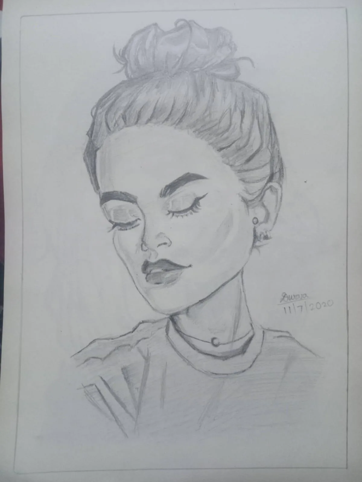 Happy artist sketch work